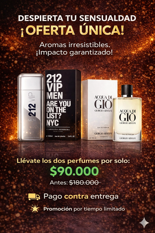 💎 Combo Exclusivo 2 Perfumes – 50% OFF